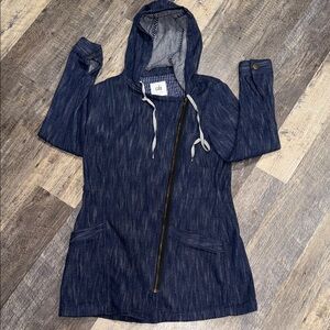 CAbi Denim #5100 Blue Anorak Hooded Jacket Size Medium